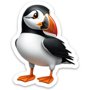puffin mascot sticker