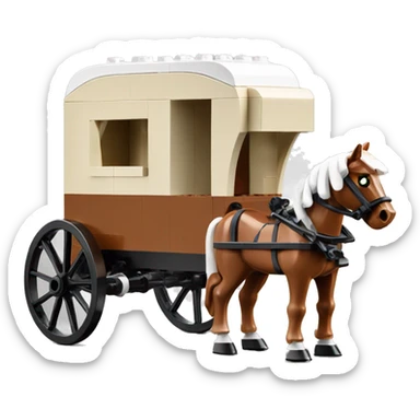 Lego horse drawn caravan  sticker