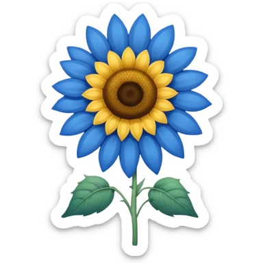 blue tiny sunflower sticker