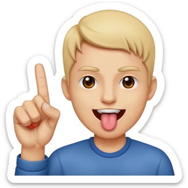 Tongue sticking out with middle finger sticker