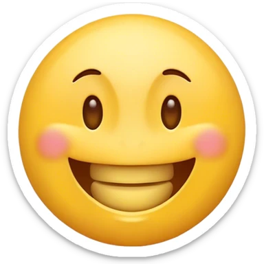 smiling emoji with yellow bone in it’s mouth sticker