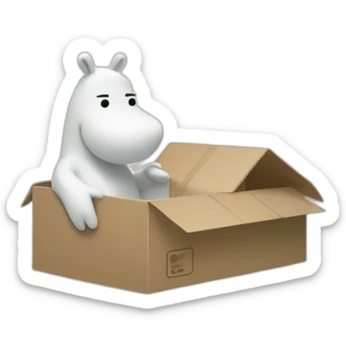 Moomin delivers a box with gear sticker