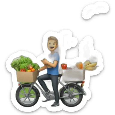 man delivering healthy food to a home sticker