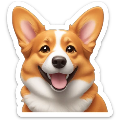 orange corgi smile sticker