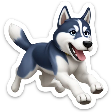 Husky running sticker