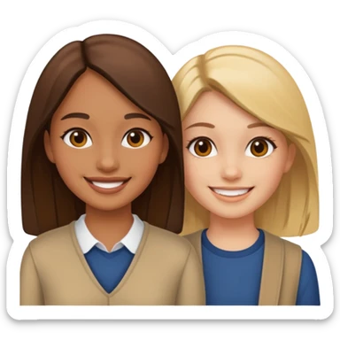 Two girls living in East London smiling  sticker