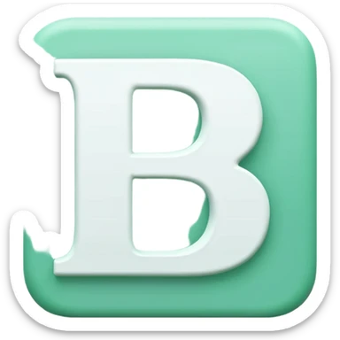 Letter simple b white in light green background  sticker