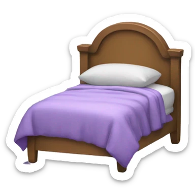 Purple bed with teddy bear  sticker