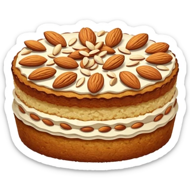 Almond cake with chopped almonds sticker