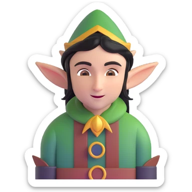 elf character with pointed ears sticker