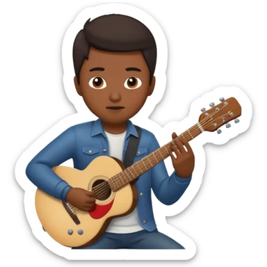 Asian guy playing guitar sticker