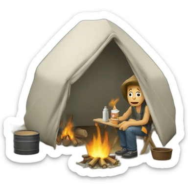 un camp avec de la fumer sticker