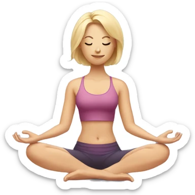 Blonde lady doing yoga sticker