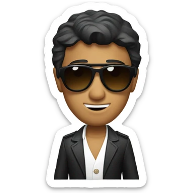 Tony Montana sunglasses holding a globe sticker