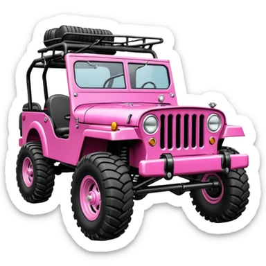 Jetson’s Full size jungle tour 1942 Willy’s pink jeep crawler with installed winch on bumper  sticker