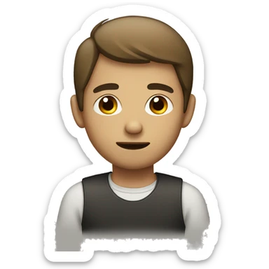 male with small eyes that are wide apart sticker