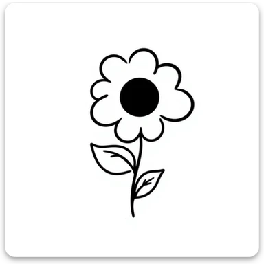 flower hand drawn doodle style sticker