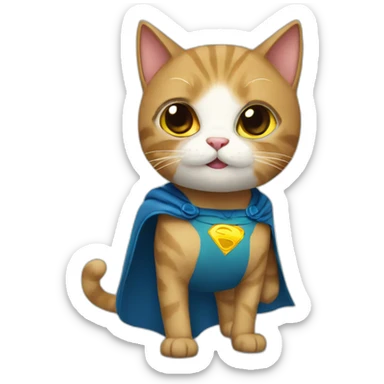 A superhero cat  sticker