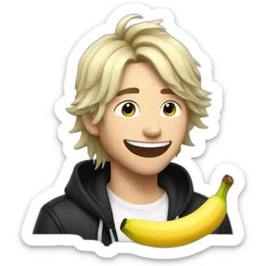 xqc eating banana sticker