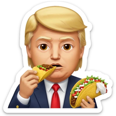 Donald Trump eating tacos sticker