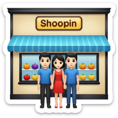 Only two grown characters + shop building sticker