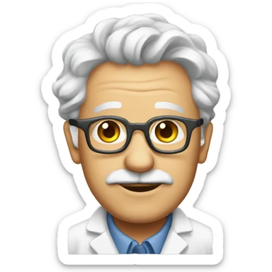 old scientist sticker