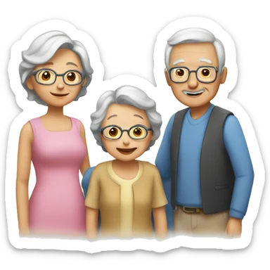old couple and a grandchild sticker