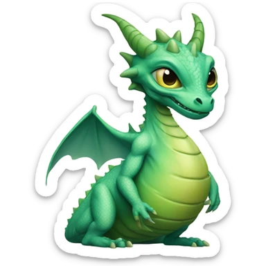 Pregnant dragon alien woman, full body sticker