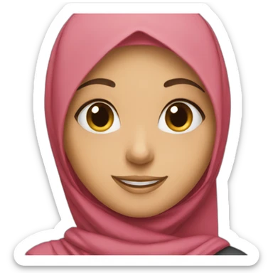 hijabi girl smiling and shy sticker