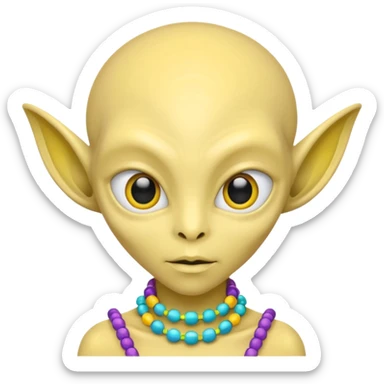 alien living in desert, very colorful, accessories, just face  sticker
