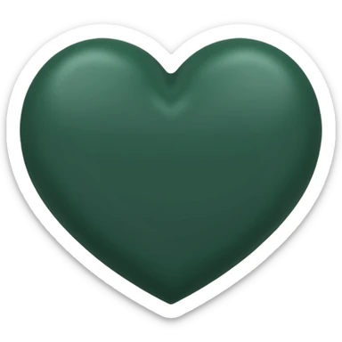 dark green heart, slightly rounded, no text sticker