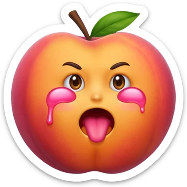 peach vomiting sticker