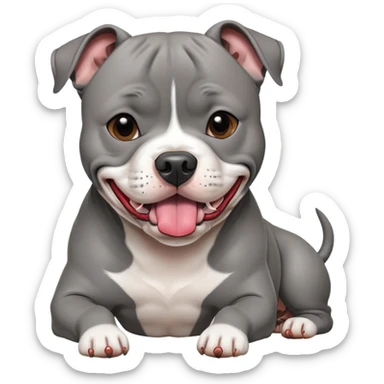 Staffordshire bull terrier grey with tongue out sticker