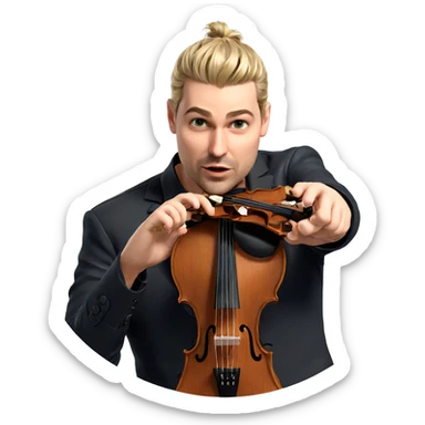 blonde boy with violin sticker