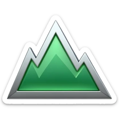 "iOS-style 3D emoji: a jagged rising chart line ending in a large glossy arrowhead, symbolizing rapid growth." sticker