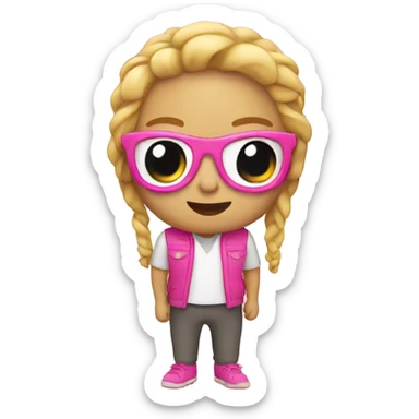 Pink keychain sticker