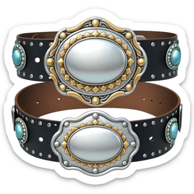 silver concho belt sticker