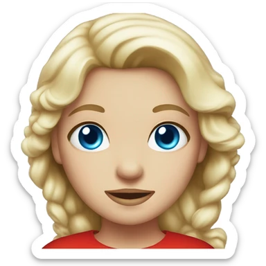 Santa Girl, blue eyes, blond hair sticker