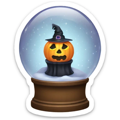 halloween snow globe, no background sticker