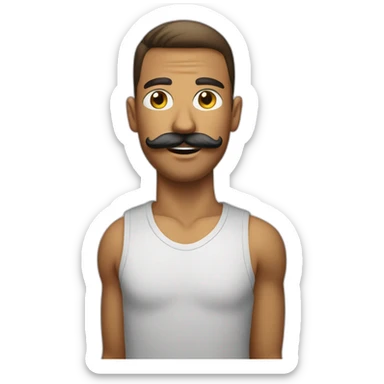  Expressivelyh strenuously carrying a lot of balls Man with mustache sticker