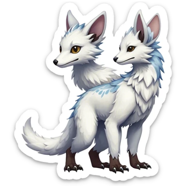 Epic Feral Rare Fantasy shiny cool cute fluffy Vernid-Sergal-Trico-species by LiLaiRa, random markings, tufted tail, tufted ears, full body sticker