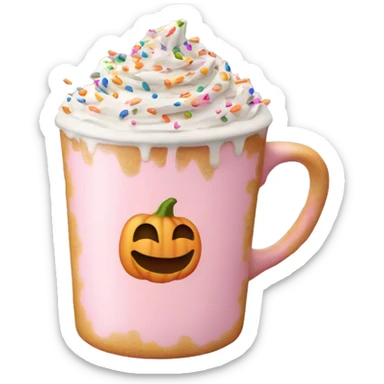 Light pink pumpkin latte with Multicolored Sprinkling sticker