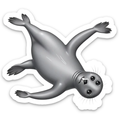 seal in back flip pose sticker