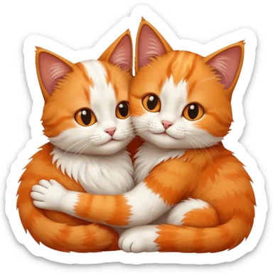 Two cats hugging sticker