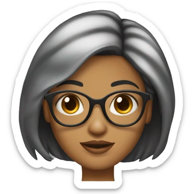 Mulher morena com óculos,  cabelo preto comprido sticker