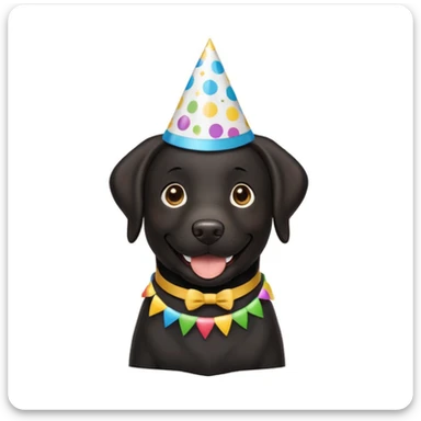 Black labrador saying Happy Birthday  sticker