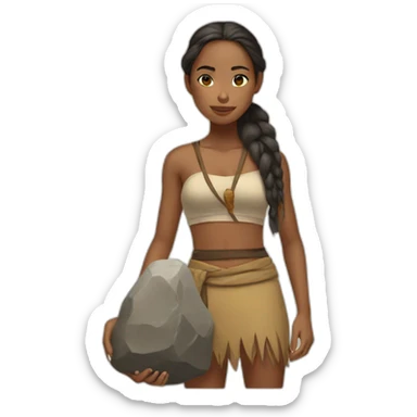 Kawaï girl with the rock sticker