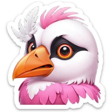 pink puffin angry steam sticker