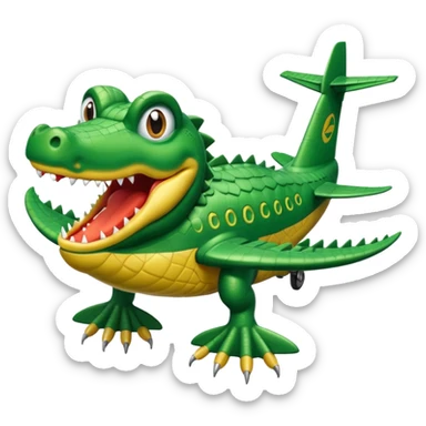 Hazme un cocodrilo con cuerpo de avión sticker