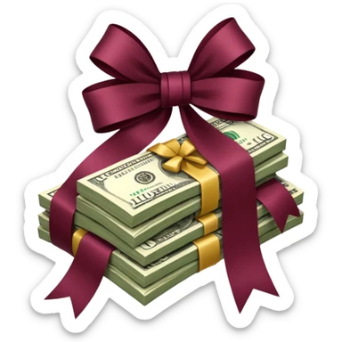 Dollar in burgundy colors, like a bundle of money sticker